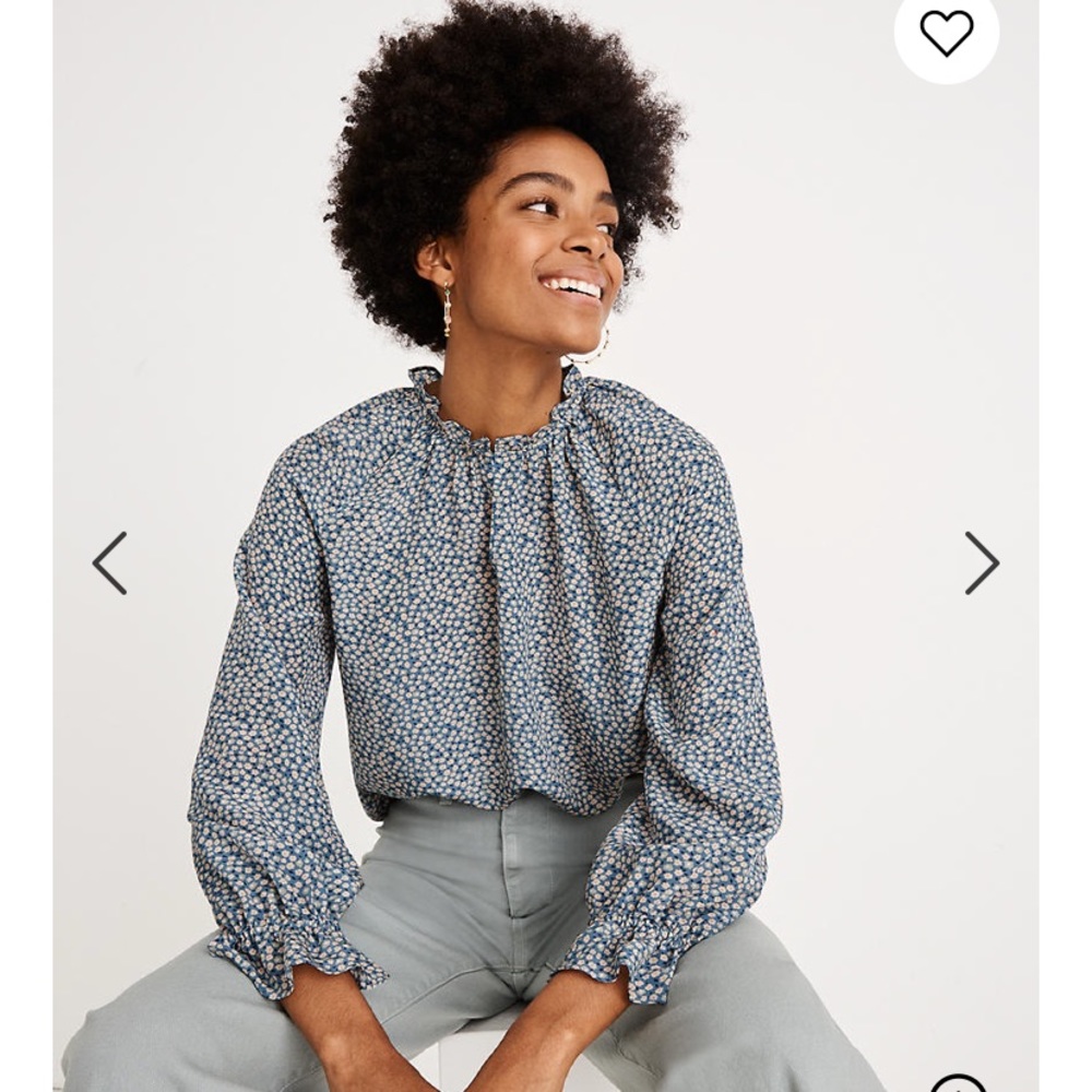 Madewell Silk Poet Top in Ditsy Floral